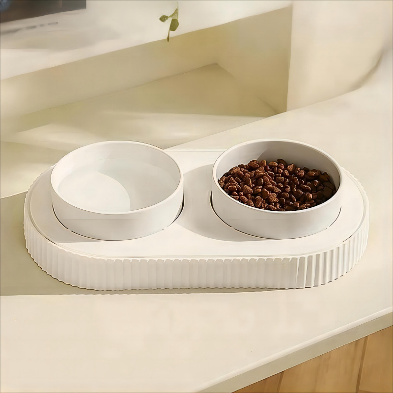 Calefacción gato tazón temperatura constante de cerámica doble tazón gato comida tazón perro tazón gato arroz tazón agua potable integrado Pet Bowl