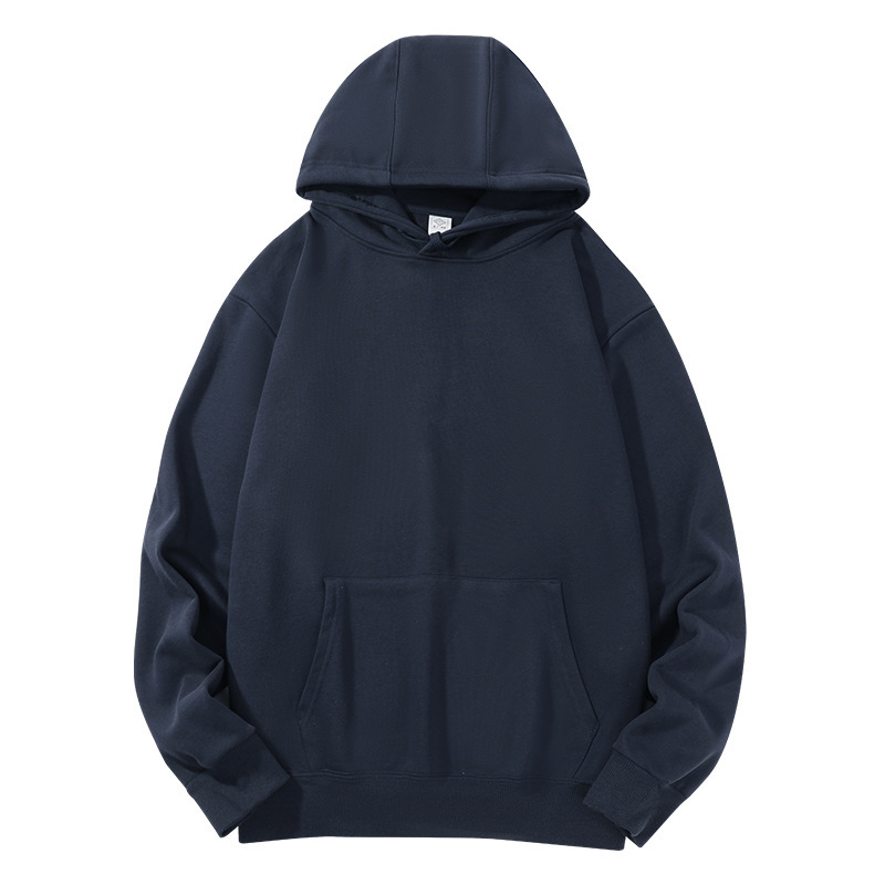 Suéter con capucha de algodón pesado de 380g, gran felpa, suéter casual de otoño e invierno suelto de color sólido americano, marea oversive