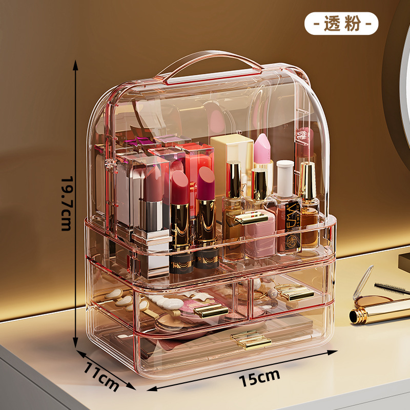 Caja de almacenamiento de cosméticos de alta calidad de gran capacidad de escritorio collar de estante de ropa de tocador caja de almacenamiento de lápiz labial image 8