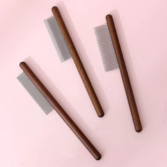 Pet Comb Handle Brush Cat Grooming Brush Dog De-shedding Tool Flea Comb Dense Toothed Striped Comb Beauty Supply