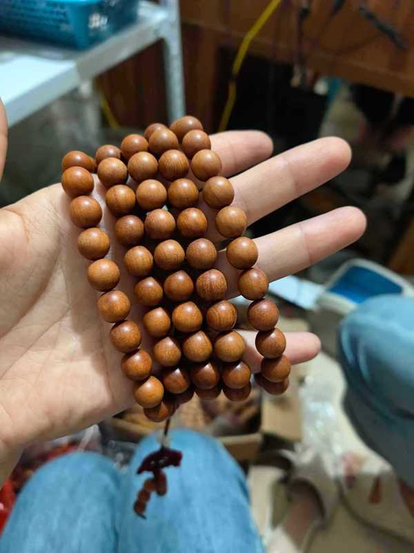 Mysore Laoshan サンダルウッド メンズ レディース ロザリオ ブレスレット 赤肉 黒肉 サンダルウッド フォーリブ ブレスレット|undefined