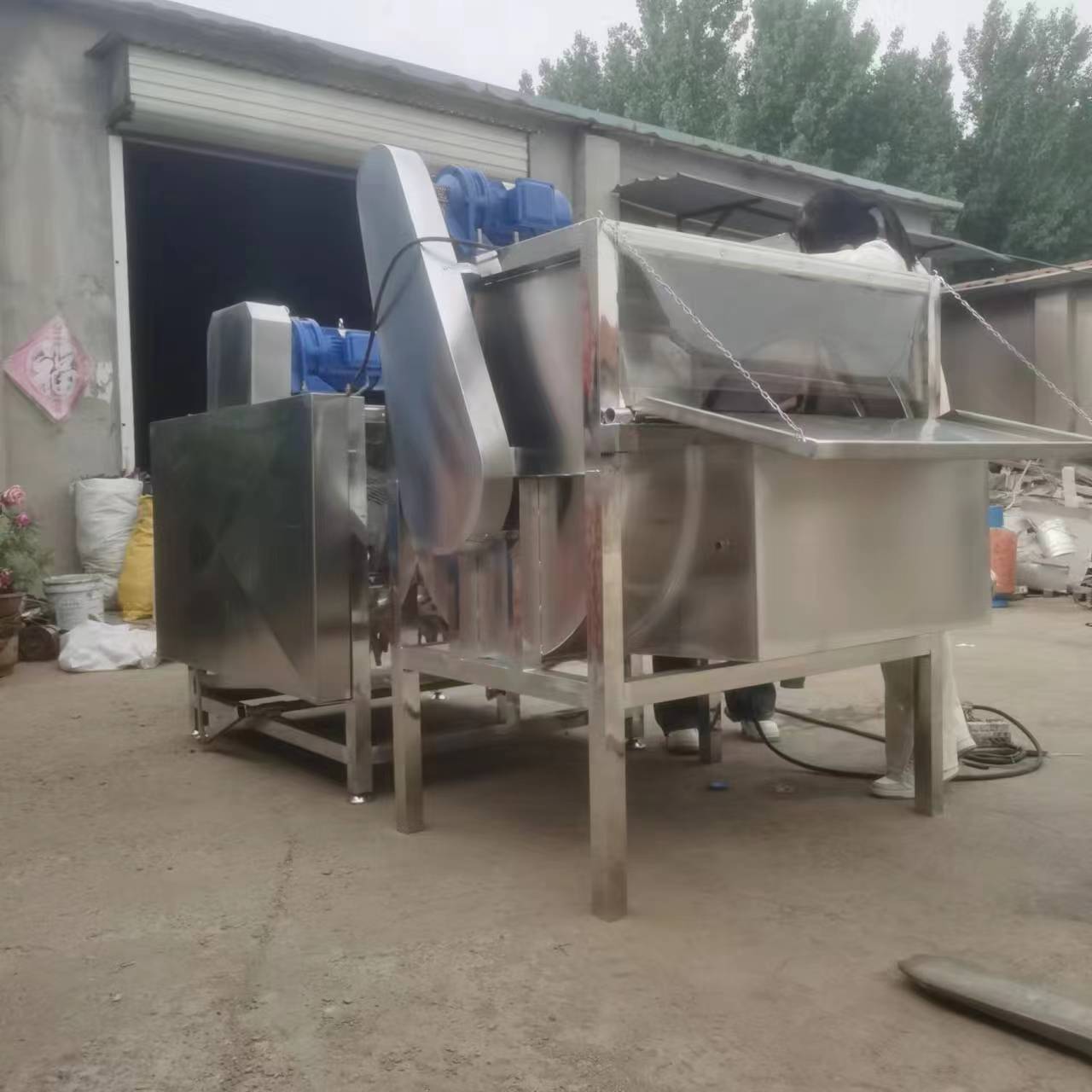 杀鸭烫毛脱毛机 电加热浸烫脱毛一体机 鸡鸭自动脱毛自动出料设备