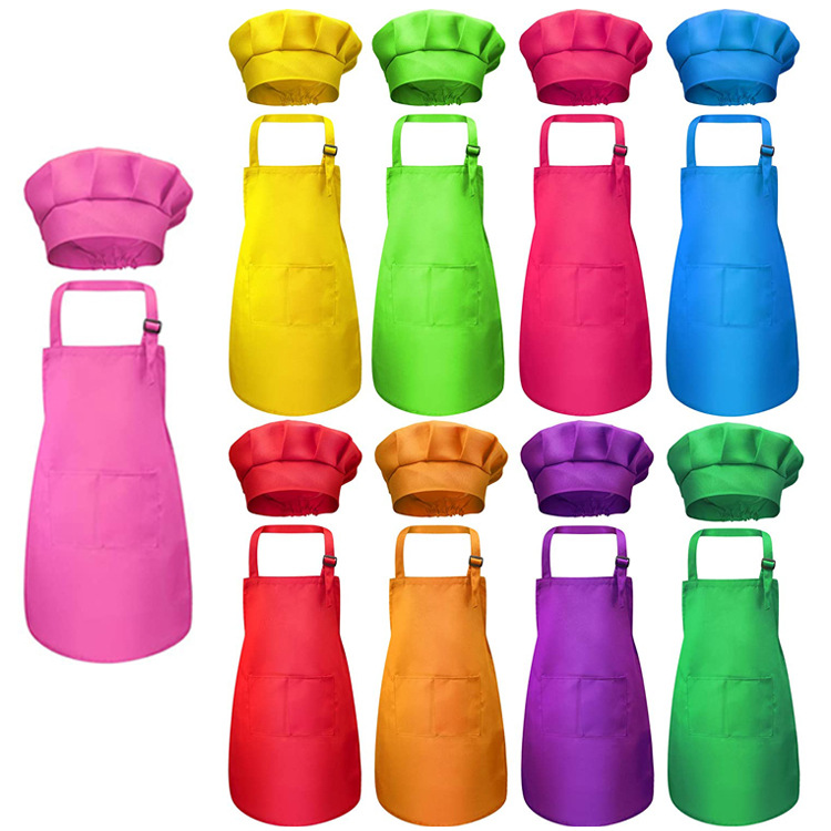 Amazon transfronteriza kindergarten pintura ropa chef ropa traje ropa de impresión niños delantal niños cintura chef conjunto