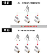 平环 防火门锁芯 管井锁芯 消防门 安全门通道锁芯 通开铜芯钥匙