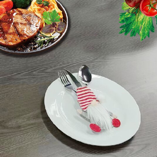 Transfronterizos nuevos artículos de decoración de Navidad enano cuchillo y tenedor cubierta sin cara viejo cuchillo y tenedor bolsas Rudolph cubierta de cubierta
