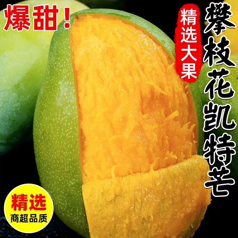 Authentic Sichuan Panzhihua Kate Mango 5kg Fresh Seasonal Whole Box Fruit Freshly Picked Large Green Mango Free Shipping