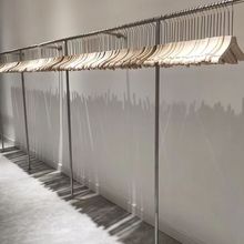服装店展示架上墙加厚T型不锈钢拉丝银色墙壁挂架女装货架落地式