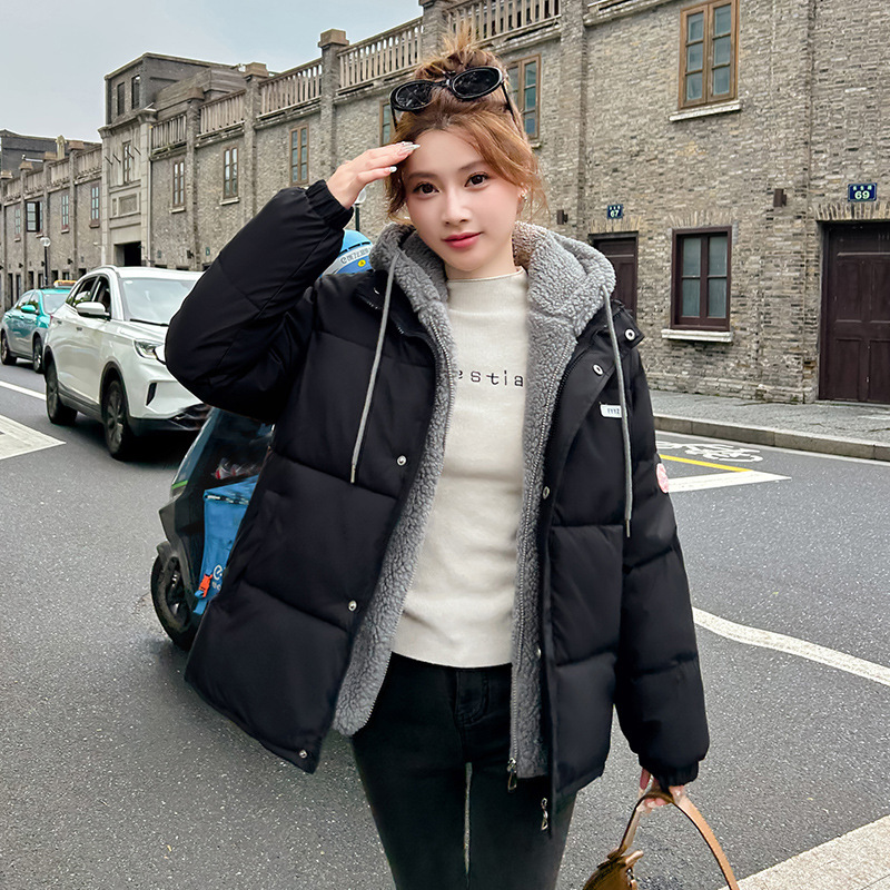 羊羔毛棉服新款加厚羽绒棉服女短款棉衣2025冬新款外套大面包服|undefined