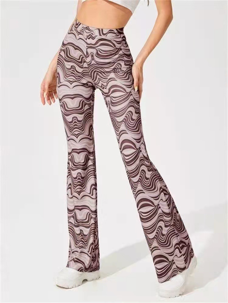 Casual Geometric Cotton Blend Polyester Full Length Flared Pants display picture 5