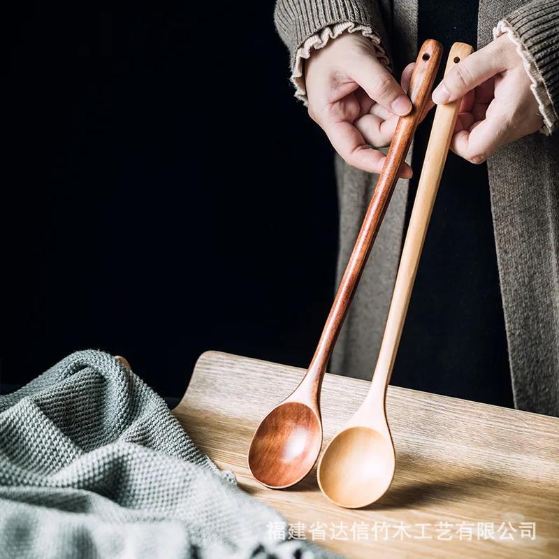 Food-Grade Long-Handled Wooden Spoon, Anti-Scalding, Household Mixing Spoon, Special Wooden Cooking Spoon for Rice Cookers and Milk Pots, Can Be Engraved Food-Grade Long-Handled Wooden Spoon, Anti-Scalding, Household Mixing Spoon, Special Wooden Cooking Spoon for Rice Cookers and Milk Pots, Can Be Engraved