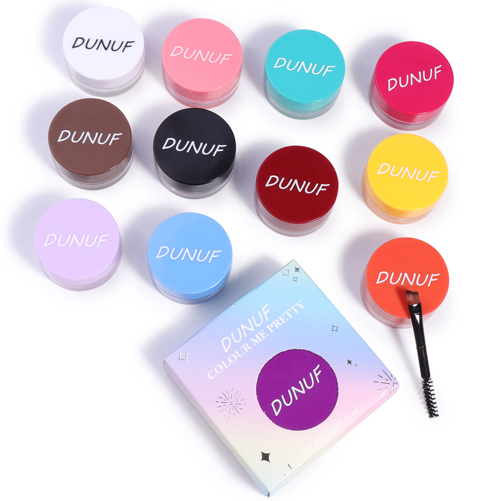 DUNUF 12 Face Color Waterproof Eyeshadow Long-lasting Eyeliner Matte Gloss Eyebrow Dye Universal Note Disclaimer undefined