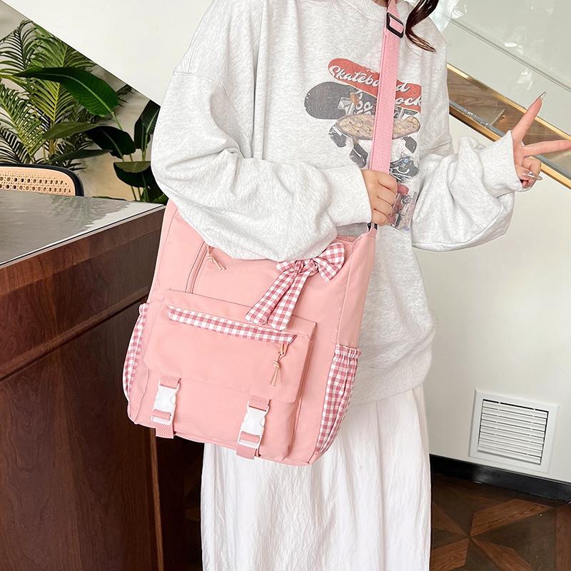 2024 nueva bolsa de hombro de gran capacidad de niña suave bolsas de mano estudiantes de clase bolsa de viaje bolsa de mano