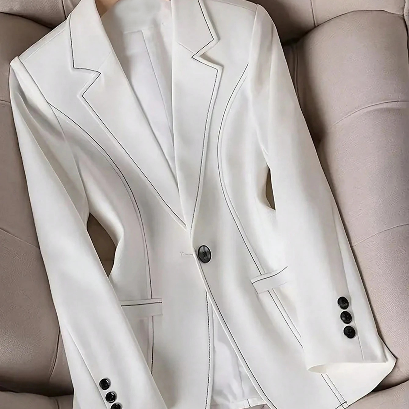 Blazer entallado premium blanco