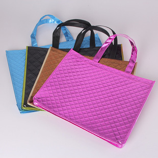Laser film Non-woven bag laser bag Film bag wholesale shopping bag printed LOGO check non-woven bag
