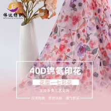 印花加工网眼布料40D涤氨弹力网布鸟眼网布礼服童装女装内衣面料