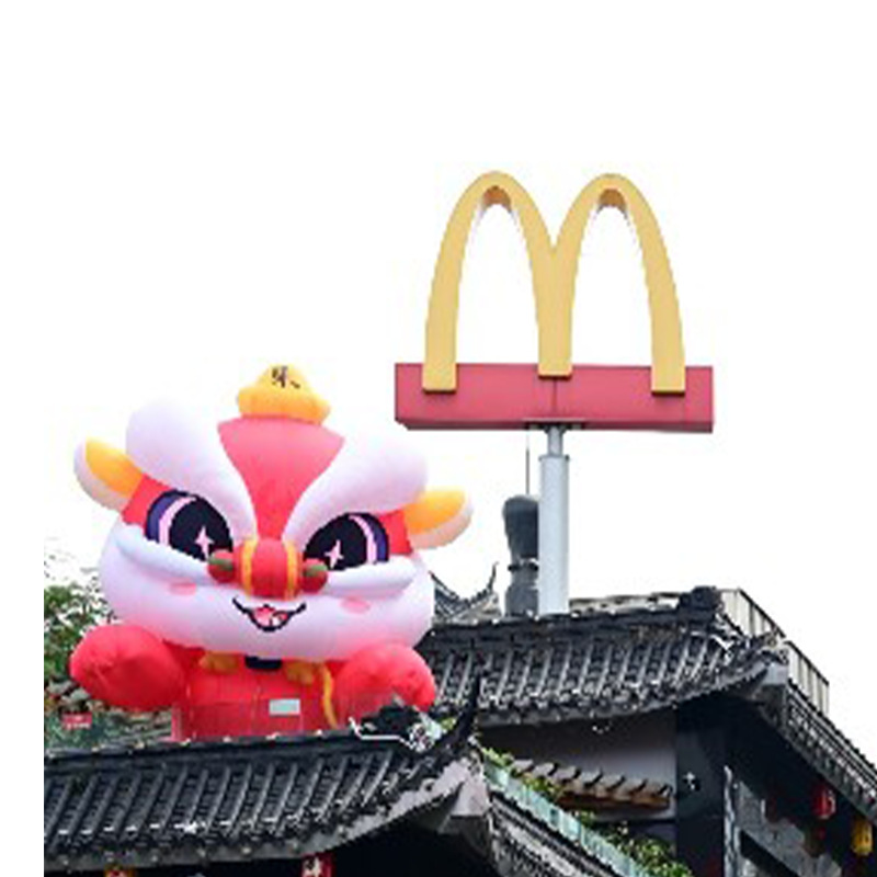 充气舞狮卡通气模美陈ip公仔定 制商场户外大型龙年吉祥物人偶