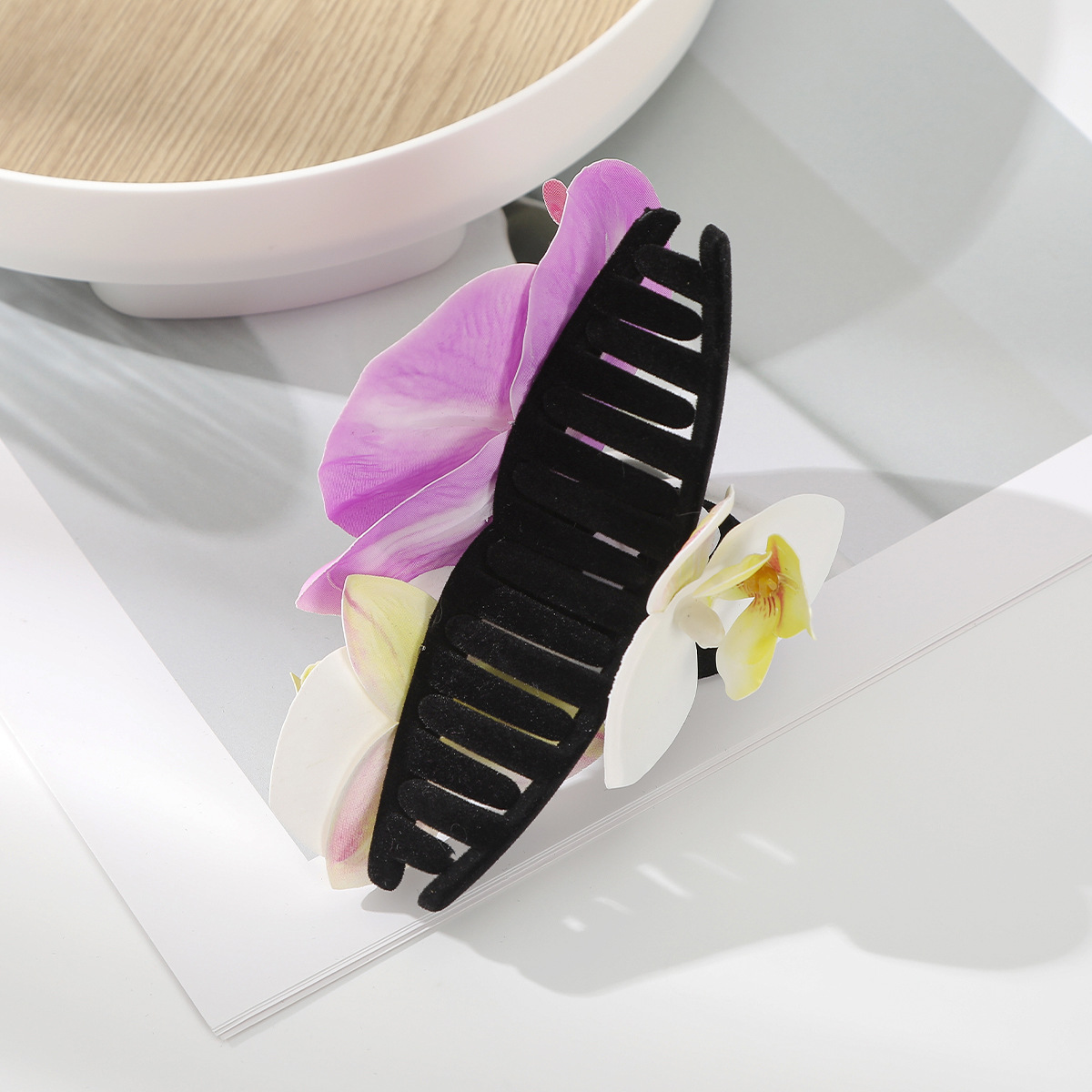 90g Weight Hair Claws Hair Accessories Type 1 Piece Quantity Date, Tea Party Occasion Mixed materials Material Flower Pattern All Seasons Season Women's Gender Sweet Style Sweet Women's Flower Mixed Materials Hair Claws 9