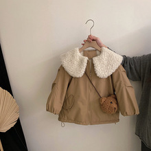 新款儿童超好看毛领外套加绒豹纹裤女童加绒外套秋冬2025两件套潮