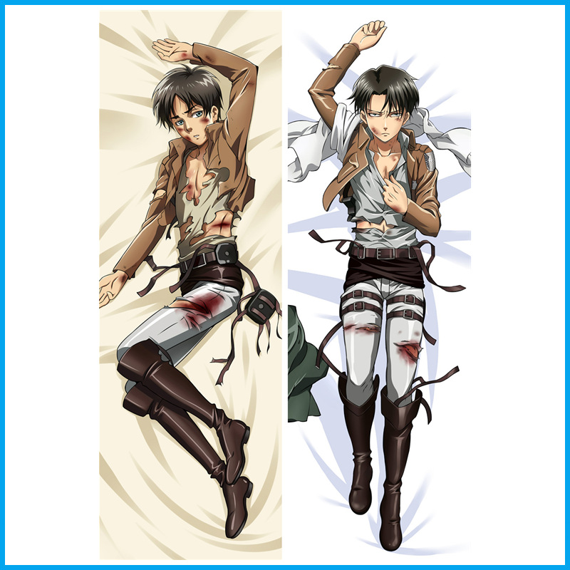 Povlak na vankúš a puzdro Attack on Titan - Dlhý vankúš s animovaným dizajnom pre dekoráciu hier