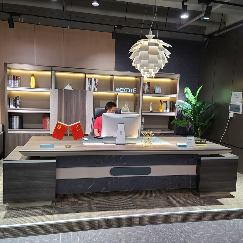 Office Desk Boss Table Simple Modern President Table Office Furniture Guangdong Light Luxury Manager Executive Desk