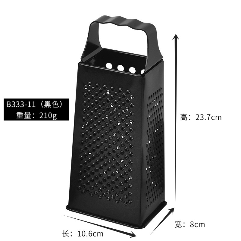 Rallador de cocina de acero inoxidable 430 negro, multifuncional, fácil de limpiar, fabricante de origen