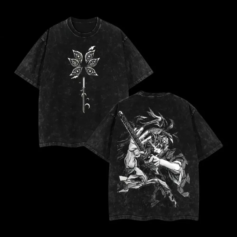 25 New Fashion Popular Anime Demon Slayer Kokushibo Legion T-Shirt Men's Washed Cotton Casual Loose Original 25 New Fashion Popular Anime Demon Slayer Kokushibo Legion T-Shirt Men's Washed Cotton Casual Loose Original