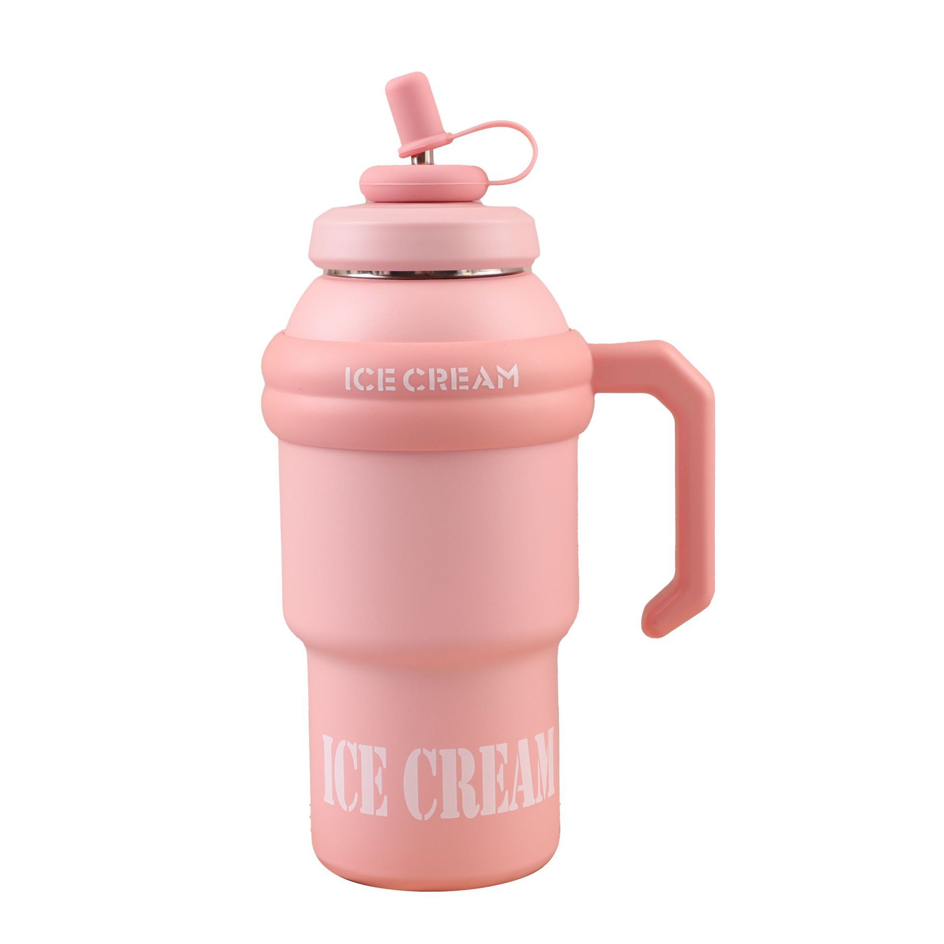 Nuevo Big Mac 316 taza de automóvil de acero inoxidable taza de mango de vacío de doble capa taza de gran capacidad con taza de aislamiento de paja