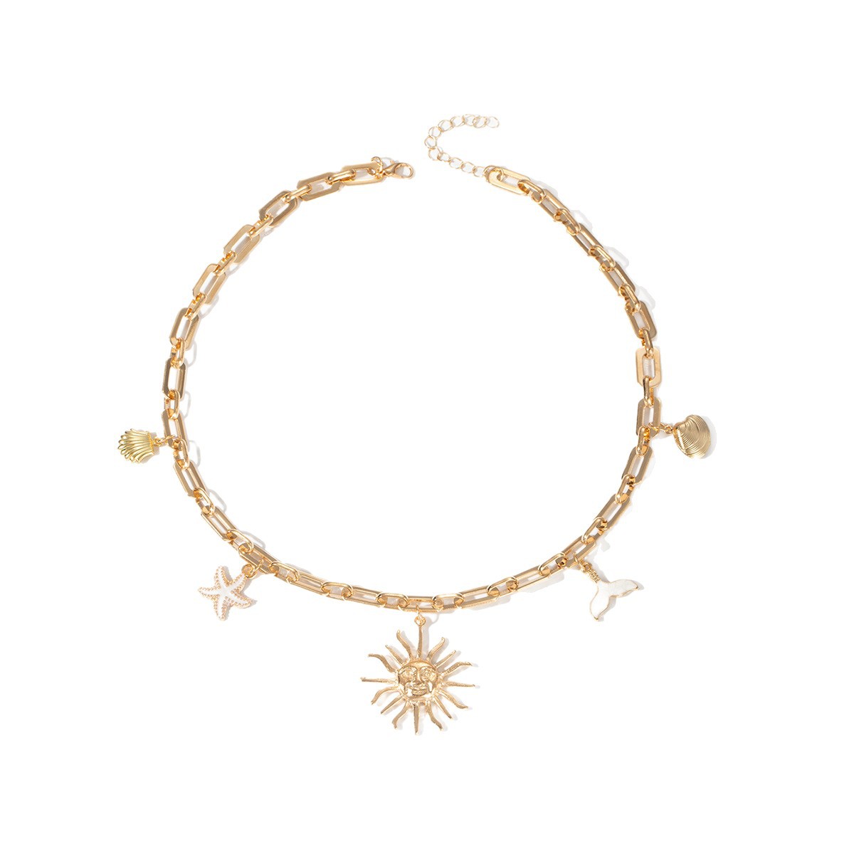 Vacation Style Necklace Hot Selling Fashion New Beautiful Retro Jewelry For Women Starfish Shell Fish Tail_voghion.com
