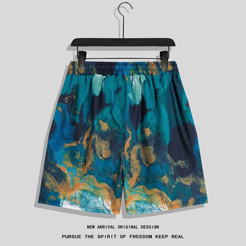 New 2025 tie-dye shorts for men and women, loose-fitting, casual, suitable for couples, quick-drying, five-point length, beach shorts for summer New 2025 tie-dye shorts for men and women, loose-fitting, casual, suitable for couples, quick-drying, five-point length, beach shorts for summer