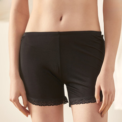 瑜悅純色桑蠶絲防走光安全褲女 真絲短款透氣吸汗打底褲一件代發