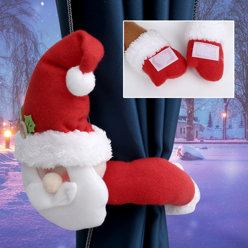 Christmas decoration supplies cartoon creative old man snowman curtain buckle cotton filled trumpet party hanging gift