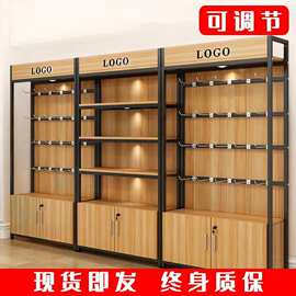 超市货架陈列架便利店货架母婴精品店钢木货柜食品文具展示架手办