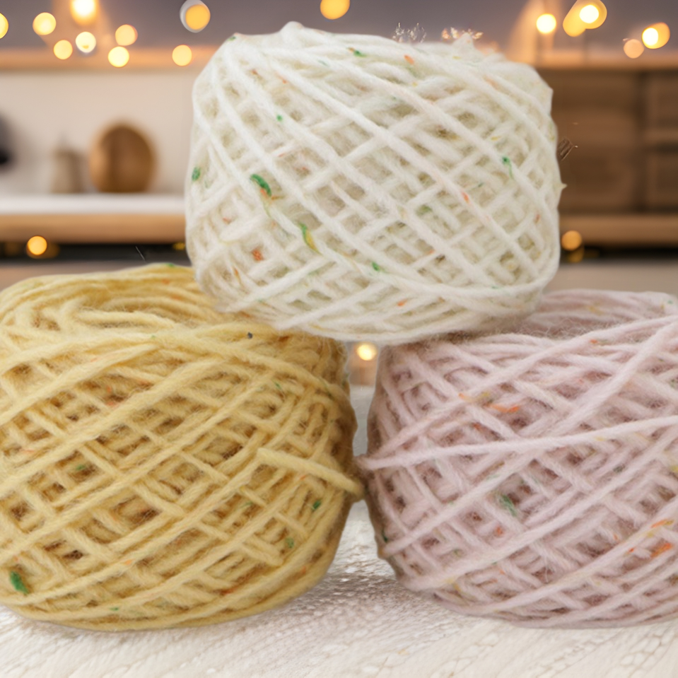 秋冬3支彩点冰岛毛线 编织粗毛线彩点羊毛纱线现货批发花式纱线