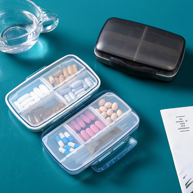 防潮一周便携密封8格迷你分装药盒密封薬盒