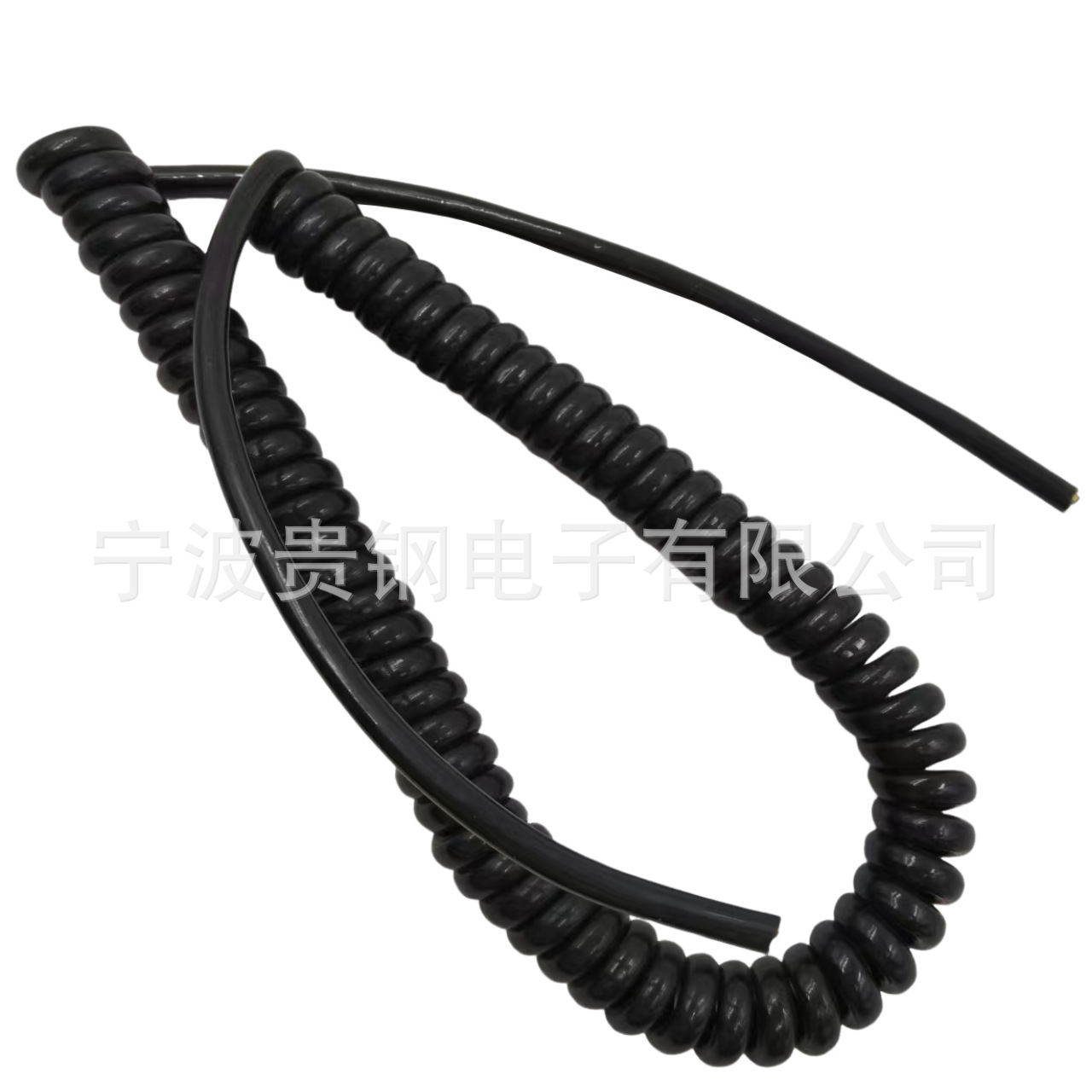 弹簧线2芯3芯4芯PU伸缩螺旋线缆国标铜芯电缆线黑色高弹力电源线