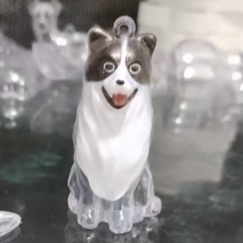 かわいい子犬透明毛収納ボックス動物毛玉カプセルペンダント装飾記念ダストボックスセットおもちゃ|undefined