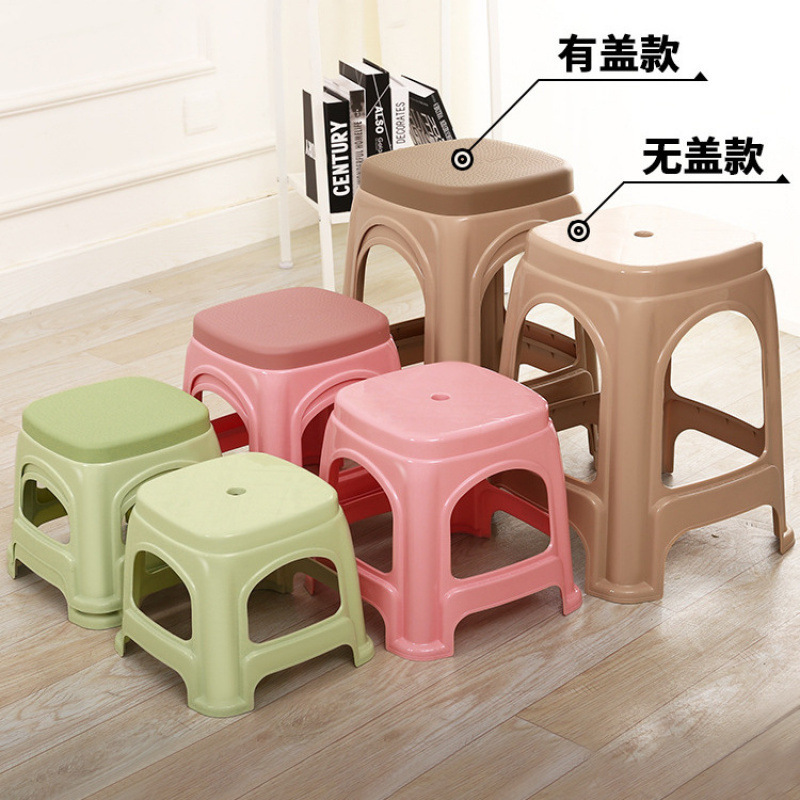 Taburetes de plástico sala de estar doméstica gruesa taburetes de mesa de comedor para adultos taburetes económicos sillas de goma fabricantes taburetes altos idea simple