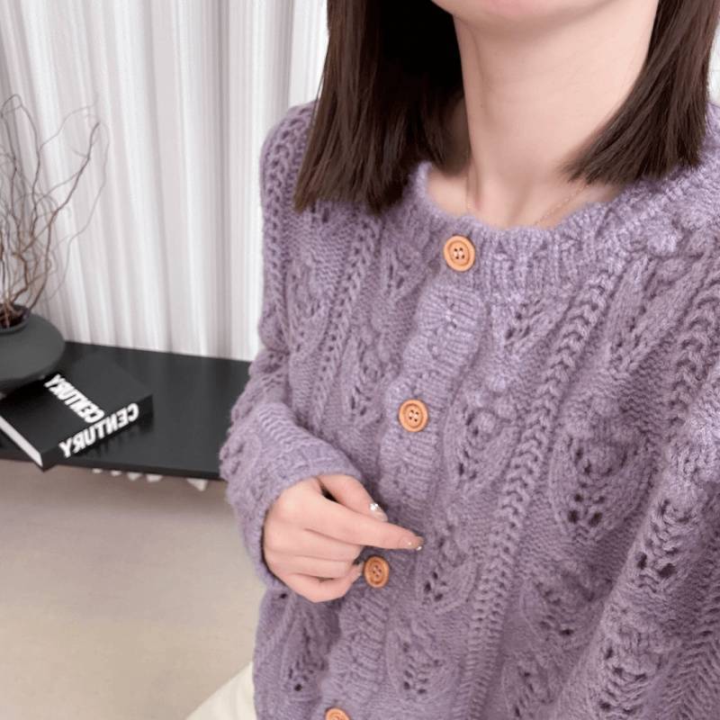 大码女装早春季蓝色高端毛衣针织衫女春春款洋气宽松百搭长袖开衫|undefined