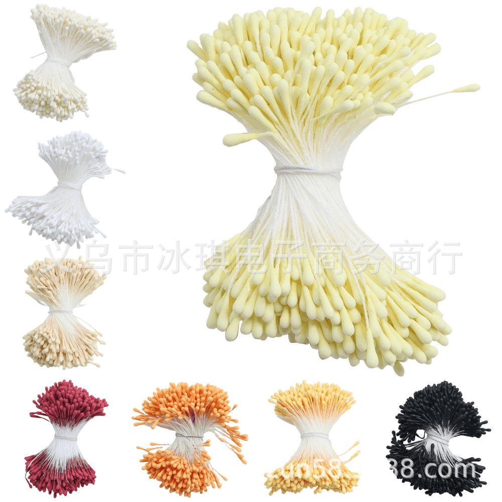 2 mm, 390 piezas, núcleo de flor mate, flor artificial, estambre de yeso ecológico, material para rosas y lirios, cabezal a juego