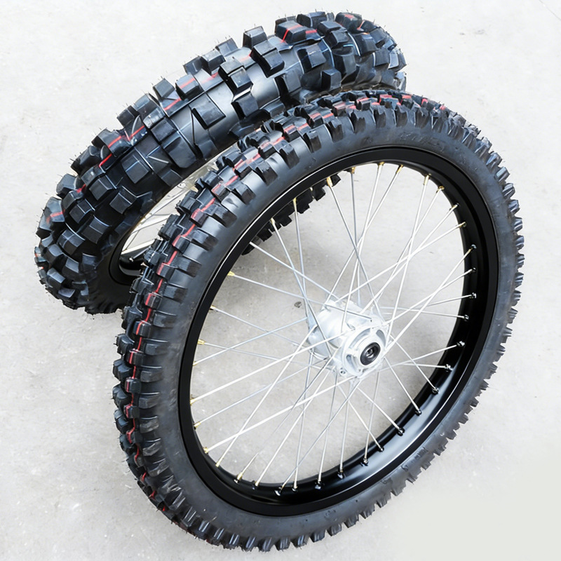 Cqr300 Off-Road Motorcycle Front and Rear Wheel Hubs, Steel Rims, Drum Core Tire Wire Assembly, Mesh Wheels, Large Pattern Tires
