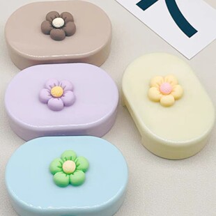Cute Cream-Colored Contact Lens Case, Compact Companion Box, Care Box, Storage Box, Portable Contact Lens Case Ym6109