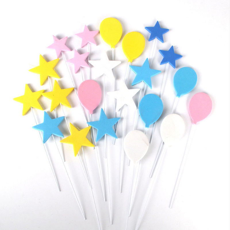 love plug-in unit Invert sugar simple and easy sponge Wire Pentagon star balloon decorate Inserted card birthday Atmosphere arrangement selected