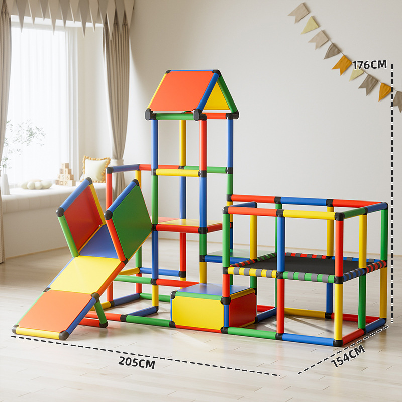 Pipa de escalada de tubería de cambio múltiple combinación de jardín de infantes de color interior de escalada de niños entrenamiento sensorial de escalada de roca juguetes de puente oscilante