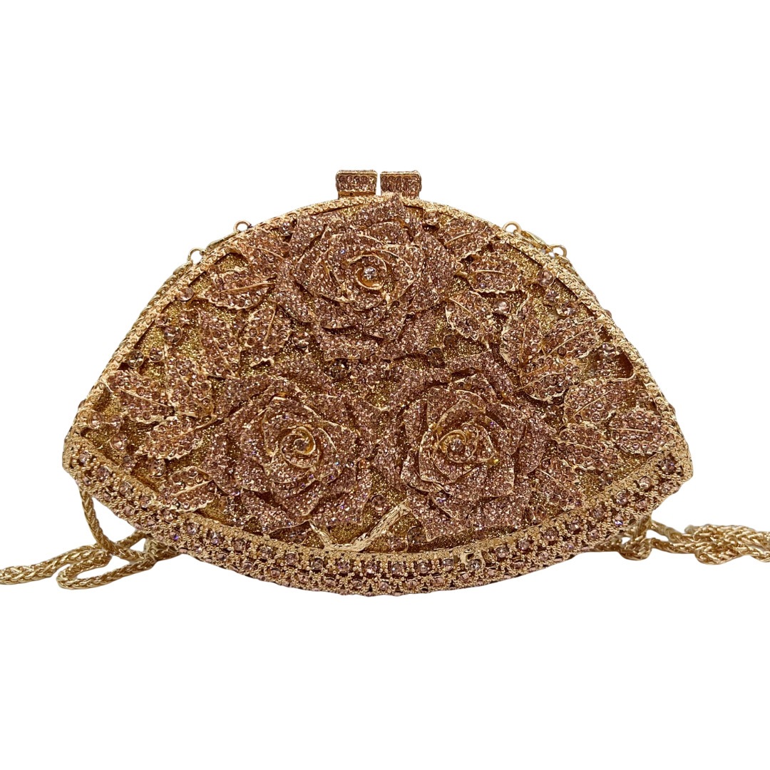 Bolsa de cristal transfronteriza llena de diamantes cena de lujo rosa rosa diamantes de mano banquete bolsa de mano de mujer