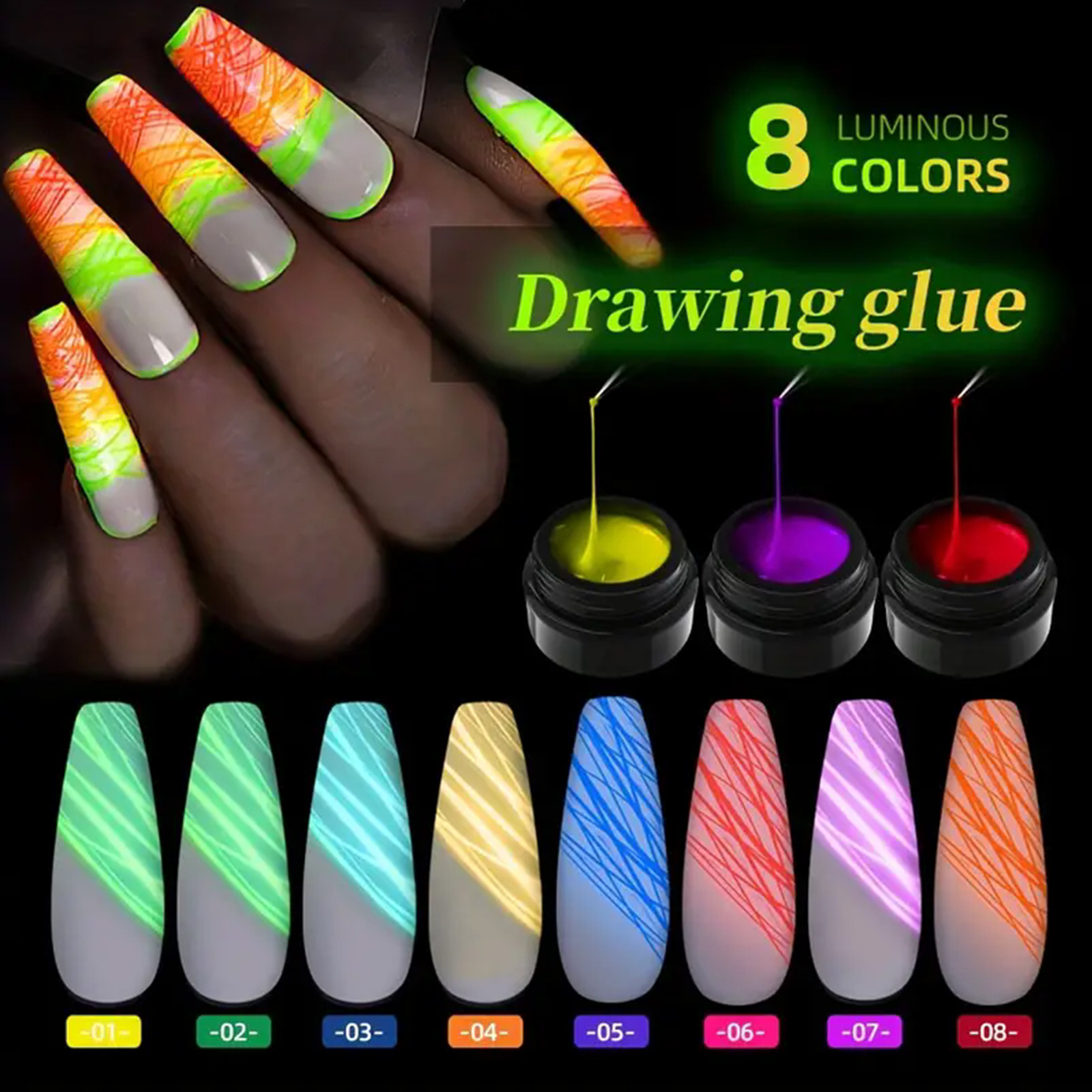 Manicure nocturismo pintura de uñas nocturismo elástico 8ml fototerapia nocturismo espuma araña