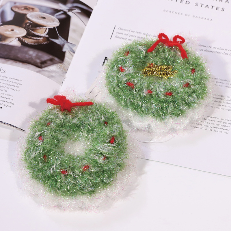 Christmas Wreath Kitchen Cleaning Can Be Hung to Remove Grease Stains, Handmade for Home Use, Special Cross-Border Wholesale Hot-Selling Product, Scouring Pad