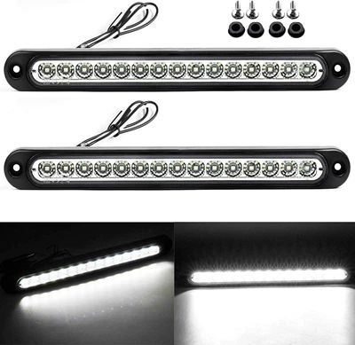 Universal Voltage 14cm Round Led – Tail light - white-15-lights