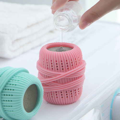 Creative anti-tangle sponge with refillable liquid laundry ball household anti-knot and decontamination washing machine cleaning ball direct sales