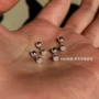 小巧圆形s999银针耳钉