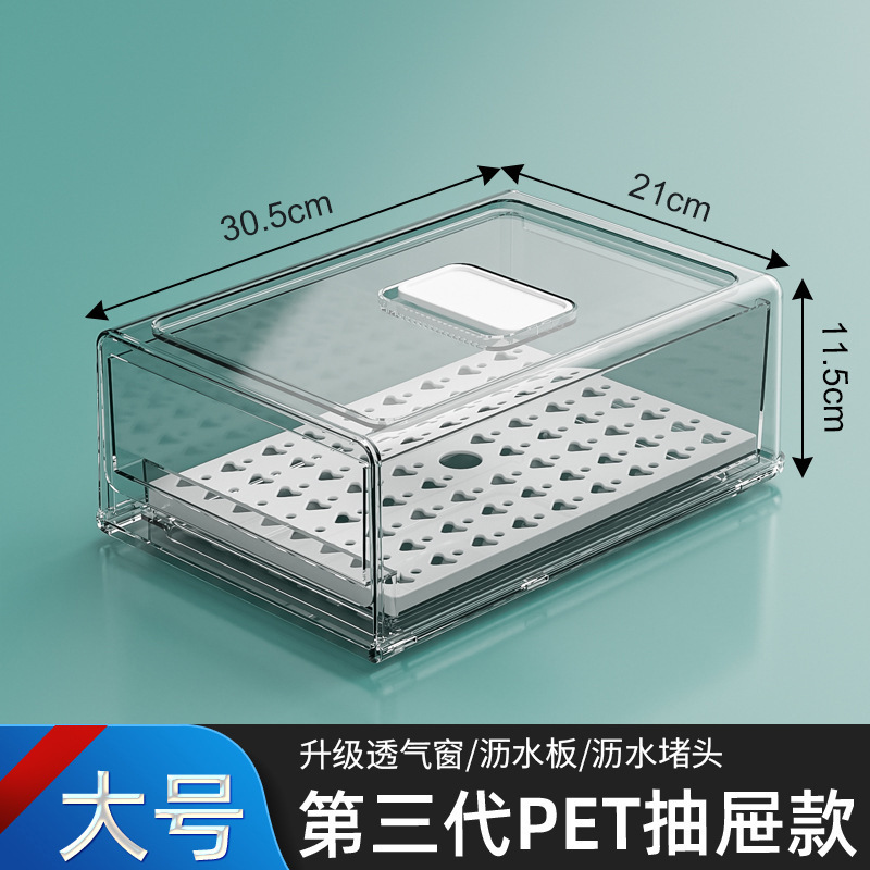 冰箱收纳盒抽屉式保鲜盒冰箱专用食品级水果鸡蛋食物饺子整理神器|undefined